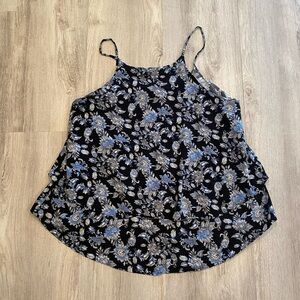ANABELLA summer floral blue top/ size L
